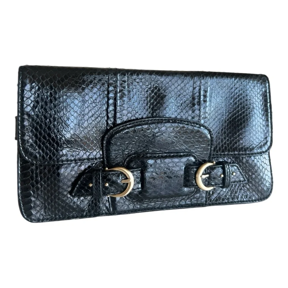 Cole Haan Collection Black Snake skin Clutch